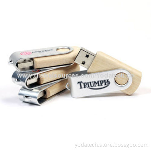 Twist Swivel Wooden USB Flash Drive